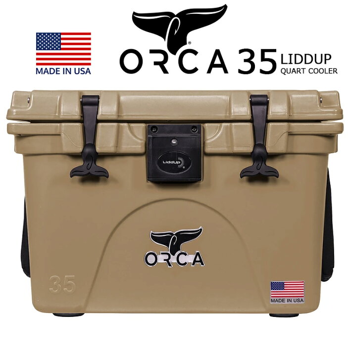 楽天市場】「日本未発売」ORCA LIDDUP COOLERS 35 QUART TAN 「Made in 