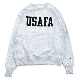 Champion 「USAFA ISSUE OFFICIAL PRINT」 R/W CREW SWEAT CS3050 GREY BLACKチャンピオン Reverse Weave リバースウィーブ クルー スウェット グレー ブラック 空軍士官学校 US Air Force ミリタリー プリント USA限定