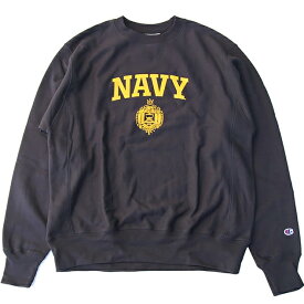 期間限定シーズン前特価！Champion 「USNA ISSUE OFFICIAL PRINT」 R/W CREW SWEAT NAVYチャンピオン Reverse Weave リバースウィーブ クルー スウェット ネイビー 海軍兵学校 US NAVY ミリタリー プリント USA限定