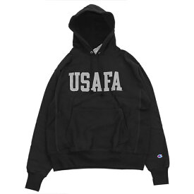 Champion 「USAFA ISSUE OFFICIAL PRINT」 R/W HOODED SWEAT CS3051 BLACK GREYチャンピオン Reverse Weave リバースウィーブ パーカー フード スウェット ブラック グレー 空軍士官学校 US Air Force ミリタリー プリント USA限定