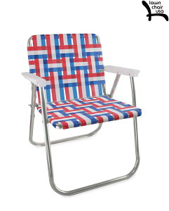 LAWN CHAIR USA OLD GLORY PICNIC WITH WHITE ARMS FOLDING CHAIR uMade in U.S.Av PUW0202 TRICOLOR[ `FA I[hO[[ sNjbN tH[fBO A[ `FA gR[ ܂肽݈֎q A