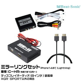 ビートソニック AVX02+IF36+HDC2A トヨタ C-HR R01/10- ディスプレイオーディオ（8インチ）用 映像入力アダプター iPhone14まで ミラーリングセット Beat-Sonic