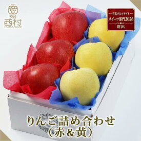 りんご 赤りんご＆青りんご 6個（各3個ずつ）セット お祝い フルーツギフト 果物 詰め合わせ 高級フルーツ 渋谷西村 厳選 送料無料 御供 プレゼント 内祝 誕生日 お見舞い 高級 贈答 引越祝 退院祝 食べ比べ