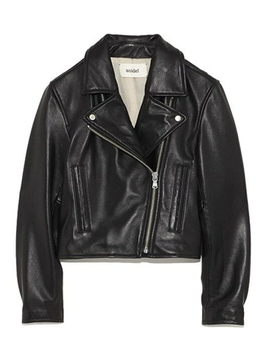 snidel スナイデル leather jacket BK - メルカリ｜ダブルライダース 