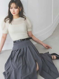 【SALE／50%OFF】シアーモヘヤパフスリニットプルオーバー SNIDEL スナイデル トップス ニット グレー ピンク【RBA_E】【送料無料】[Rakuten Fashion]