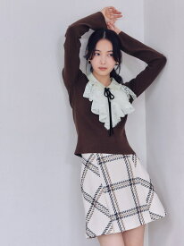 Sustainableロービングチェックミニスカート SNIDEL スナイデル スカート ミニスカート レッド ピンク【送料無料】[Rakuten Fashion]