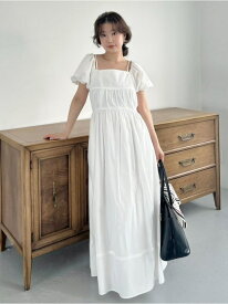 オフショルパフスリワンピース SNIDEL スナイデル ワンピース・ドレス ワンピース ピンク ホワイト【送料無料】[Rakuten Fashion]