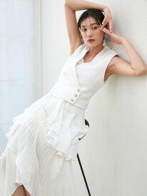 【SALE／50%OFF】デザインジレ SNIDEL スナイデル トップス ベスト・ジレ ピンク ホワイト グレー【RBA_E】【送料無料】[Rakuten Fashion]