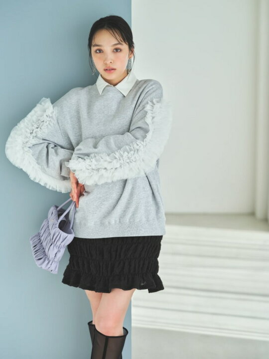 楽天市場】【SALE／50%OFF】フリルチュールデザインスウェットプル 