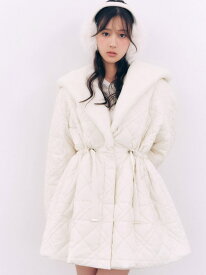 【WARM】キルティングレディモッズコート SNIDEL スナイデル ジャケット・アウター その他のジャケット・アウター ブラック ホワイト【送料無料】[Rakuten Fashion]