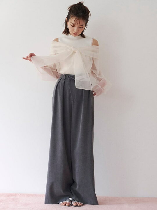 楽天市場】【SALE／50%OFF】リボンシャツキャミセットニット SNIDEL 