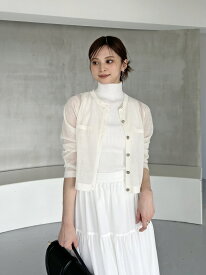 【SALE／50%OFF】Sustainableメタルボタンシアーカーディガン SNIDEL スナイデル トップス ニット ピンク【RBA_E】【送料無料】[Rakuten Fashion]
