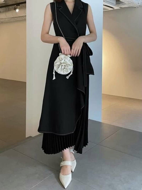 楽天市場】【SALE／50%OFF】プリーツノースリジャケットワンピース 