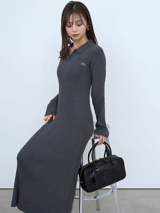 楽天市場】【SALE／30%OFF】LACOSTE/スキッパーリブニットワンピース 