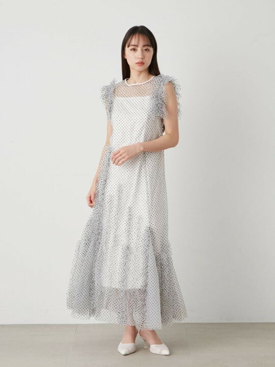 楽天市場】【SALE／50%OFF】ランダムフリルチュールドレス  