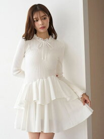 Sustainableドッキングミニニットワンピース SNIDEL スナイデル ワンピース・ドレス ワンピース ブラック ホワイト【送料無料】[Rakuten Fashion]