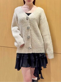 ビジューリボンミドルカーディガン SNIDEL スナイデル トップス カーディガン ネイビー【先行予約】*【送料無料】[Rakuten Fashion]