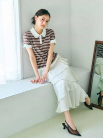 【SALE／30%OFF】サテンナローティアードスカート SNIDEL スナイデル スカート ロング・マキシスカート ピンク ホワイト【RBA_E】【送料無料】[Rakuten Fashion]