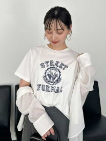 【SALE／50%OFF】プリントロゴTシャツ SNIDEL スナイデル トップス スウェット・トレーナー グレー ホワイト【RBA_E】[Rakuten Fashion]