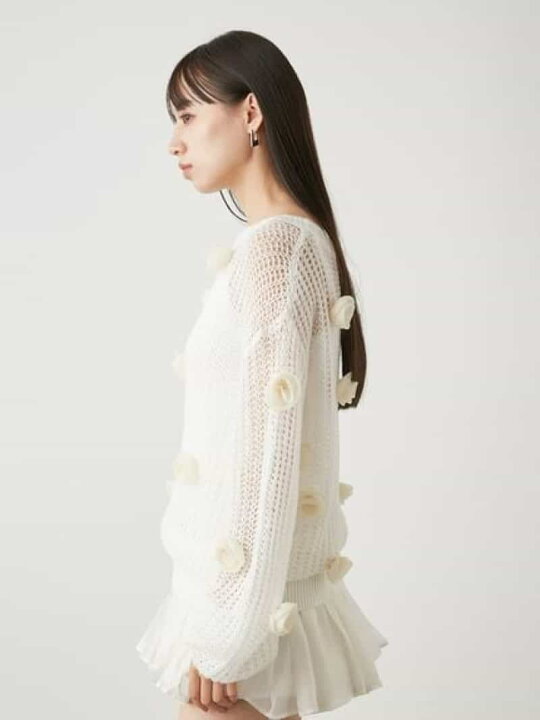 楽天市場】【SALE／40%OFF】フラワーモチーフニットプルオーバー 