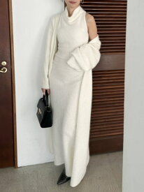 【SALE／50%OFF】【HIGH QUALITY】メリノウールアメスリニットワンピース SNIDEL スナイデル ワンピース・ドレス ワンピース ピンク ホワイト【RBA_E】【送料無料】[Rakuten Fashion]