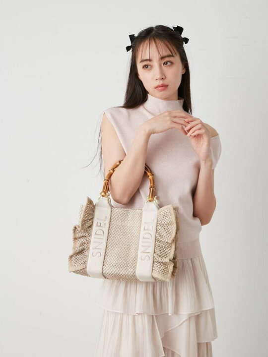 楽天市場】【SALE／50%OFF】フリルナチュラルロゴバンブーバッグ 