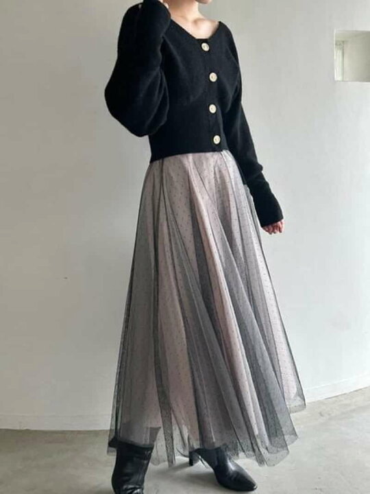 楽天市場】【SALE／50%OFF】カーデ×チュールスカートセット SNIDEL  