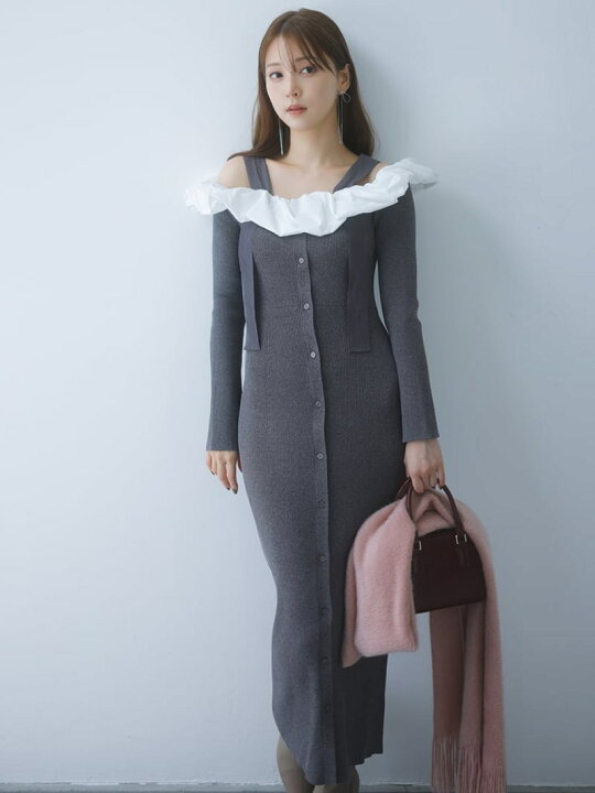 楽天市場】【SALE／50%OFF】フリルドッキングオフショルニット  