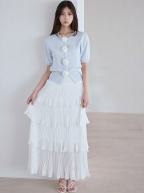 【SALE／50%OFF】プリーツティアードスカート SNIDEL スナイデル スカート ロング・マキシスカート イエロー ブラック ホワイト【RBA_E】【送料無料】[Rakuten Fashion]