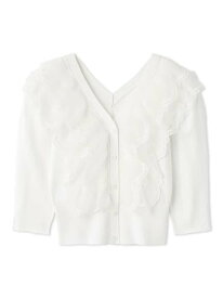 チュールフリルニットプルオーバー SNIDEL スナイデル トップス ニット ネイビー【送料無料】[Rakuten Fashion]