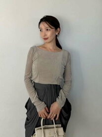 【SALE／50%OFF】カップインベロアカットソー SNIDEL スナイデル トップス スウェット・トレーナー ベージュ ブラック【RBA_E】【送料無料】[Rakuten Fashion]