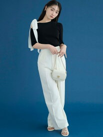 Sustainableハイウエストストレートパンツ SNIDEL スナイデル パンツ その他のパンツ グレー ネイビー【送料無料】[Rakuten Fashion]