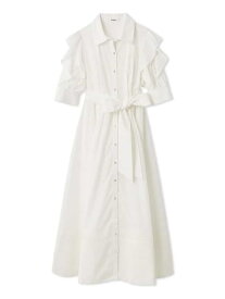 Sustainableフリルデザインシャツワンピース SNIDEL スナイデル ワンピース・ドレス ワンピース ホワイト【送料無料】[Rakuten Fashion]
