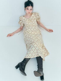 リボンモチーフワンピース SNIDEL スナイデル ワンピース・ドレス ワンピース ネイビー ベージュ【送料無料】[Rakuten Fashion]