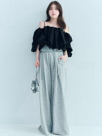 ウエストデザインボリュームワイドパンツ SNIDEL スナイデル パンツ その他のパンツ ピンク グレー【送料無料】[Rakuten Fashion]