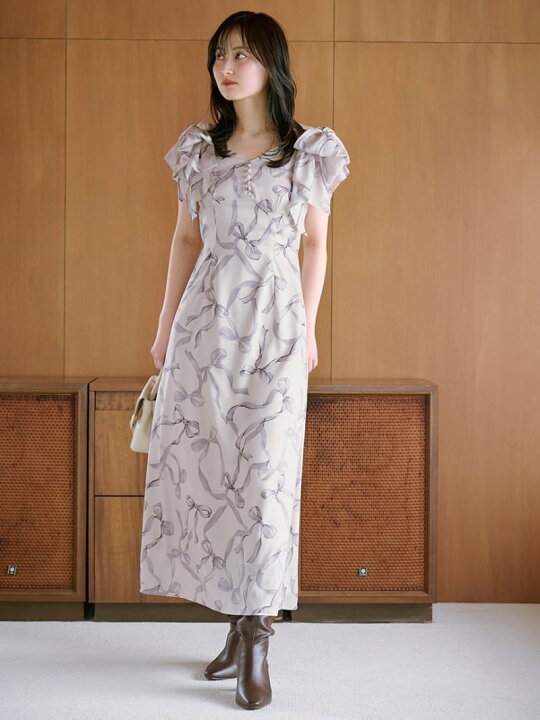 楽天市場】リボンスリーブデザインワンピース SNIDEL スナイデル  