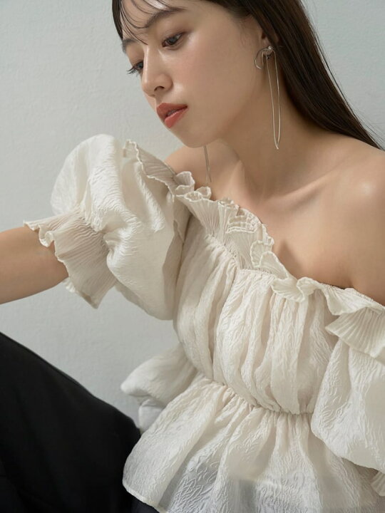 楽天市場】【SALE／50%OFF】ジャガードボリュームギャザーオフショル 