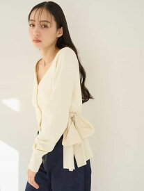 リボンドッキングカーディガン SNIDEL スナイデル トップス カーディガン レッド ネイビー【送料無料】[Rakuten Fashion]