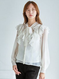 【SALE／50%OFF】ボウタイフリルブラウス SNIDEL スナイデル トップス シャツ・ブラウス ブラック【RBA_E】【送料無料】[Rakuten Fashion]