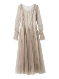 チュールボリュームドレス SNIDEL スナイデル ワンピース・ドレス ワンピース ネイビー グリーン【送料無料】[Rakuten Fashion]