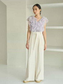 スタイルアップベルティッドワイドパンツ SNIDEL スナイデル パンツ その他のパンツ ホワイト グレー【送料無料】[Rakuten Fashion]