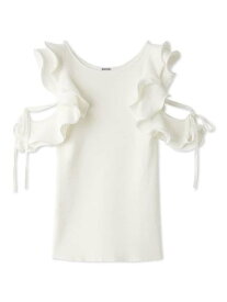 フリルニットプルオーバー SNIDEL スナイデル トップス ニット ホワイト ブラック【送料無料】[Rakuten Fashion]