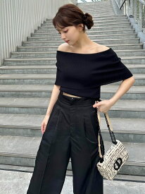 【SALE／50%OFF】SustainableワイドオフショルニットTOPS SNIDEL スナイデル トップス ニット ブラック ベージュ ピンク【RBA_E】[Rakuten Fashion]