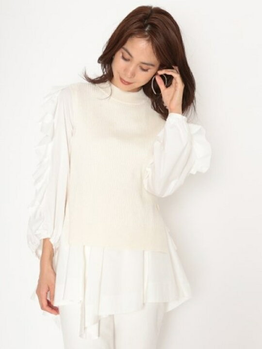 楽天市場】【SALE／50%OFF】ニットドッキングパフスリブラウス SNIDEL 