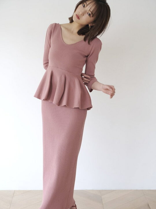 楽天市場】【SALE／50%OFF】ペプラムニットセットアップ SNIDEL 