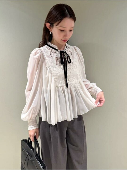 楽天市場】【SALE／30%OFF】エンブロイダリー楊柳シフォンブラウス  