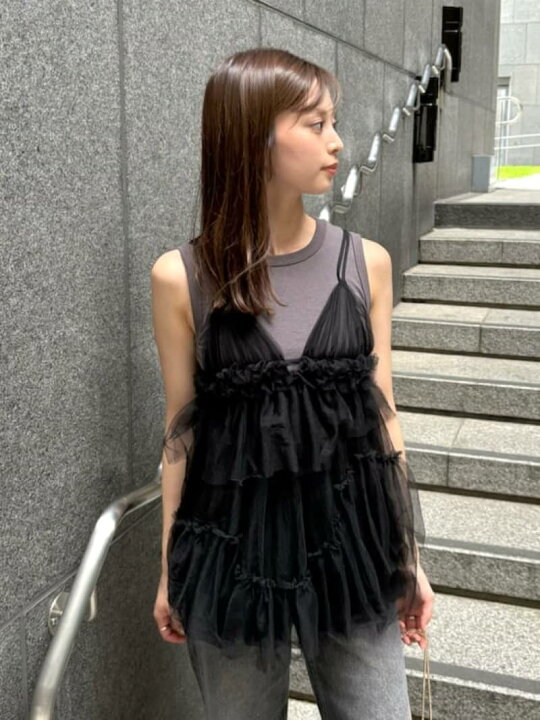 楽天市場】【SALE／50%OFF】チュールキャミレイヤードトップス SNIDEL 