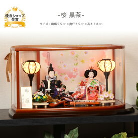 雛人形 コンパクト おしゃれ ひな人形 アクリル ケース飾り 【黒茶】 ひなにんぎょう 雛 おひなさま おひな様 かわいい 小さい 初節句 桃の節句 インテリア