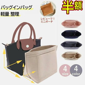 【スーパーSALE半額】バッグインバッグ ロンシャン インナーバッグ 小さめ 大きめ フェルトバックインバック FEILER IACUCCI ルイ・ヴィトン イエナ適応 水筒ポケット 自立 軽い軽量 整理 仕切りファスナー付き 収納大容量 収納バッグ クリスマスプレゼント