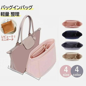 ロンシャン 専用 バッグインバッグ ロンシャンインナーバッグ用バッグインバッグ 小さめ 大きめ フェルトバックインバック 水筒ポケット 自立 軽い軽量 整理 仕切りファスナー付き 収納 大容量 バックインバック
